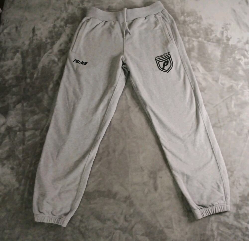 Palace x Aesthetics Jogger Sweatpants Mens Small Gray